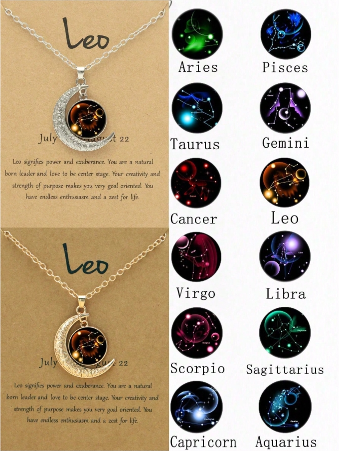Constellation Luminous Moon Pendant Necklace Talisman