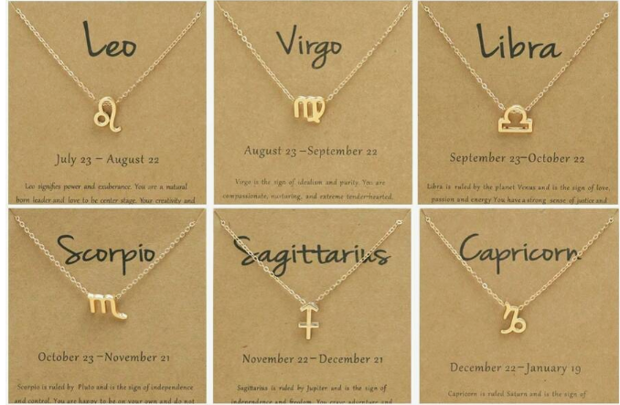 Zodiac Symbol Necklace – Gold Tone