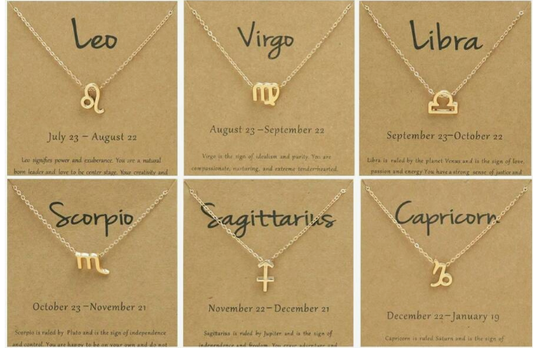 Zodiac Symbol Necklace – Gold Tone