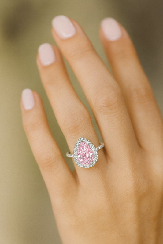 Elegant Waterdrop Rhinestone Golden Ring