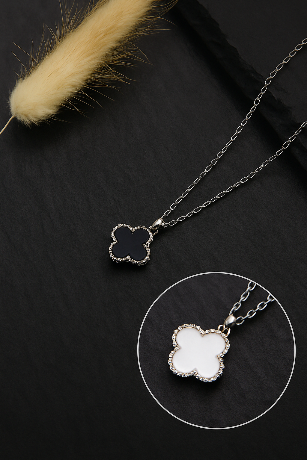 Gold / Silver Double sided Four-Leaf Clover Necklace