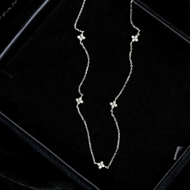 925 Sterling Silver Flower Necklace
