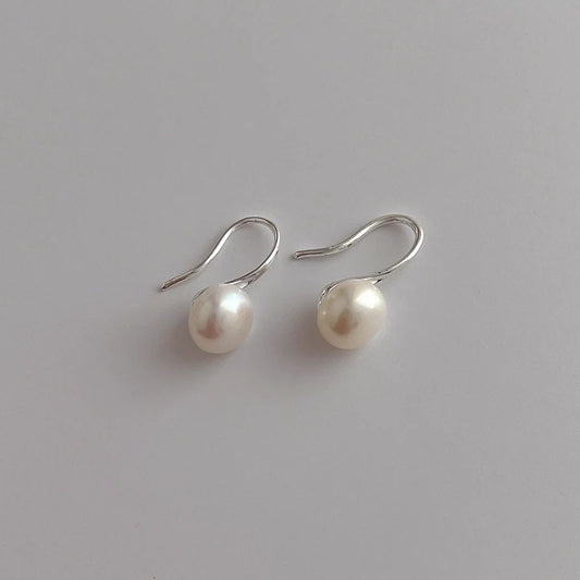 Elegant Geometric Plating Sterling Silver Pearl Earrings