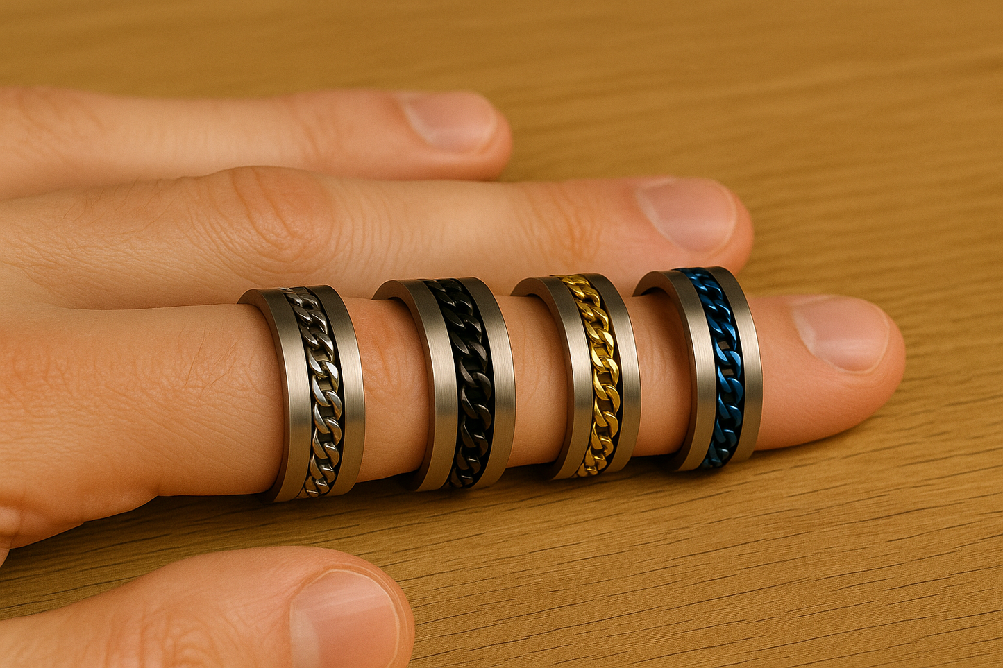 Unisex Fidget Ring - Cuban Chain