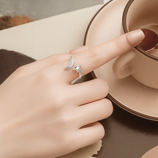 Silver Fox Adjustable Ring – 925 Sterling Silver