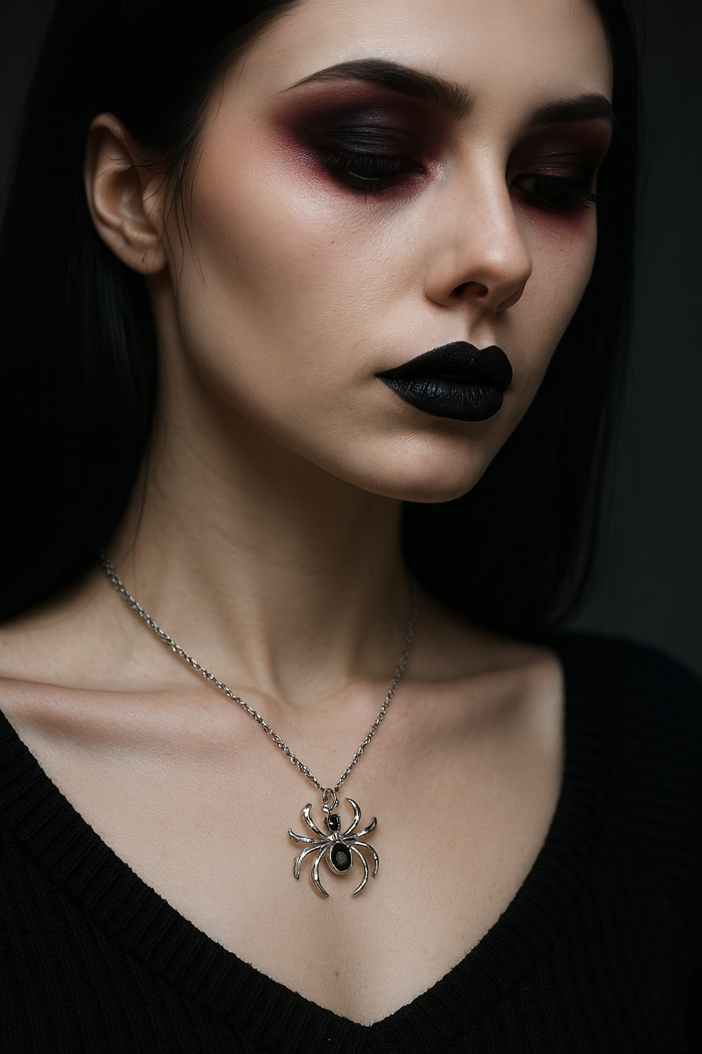 Elegant Gothic Spider Pendant Necklace