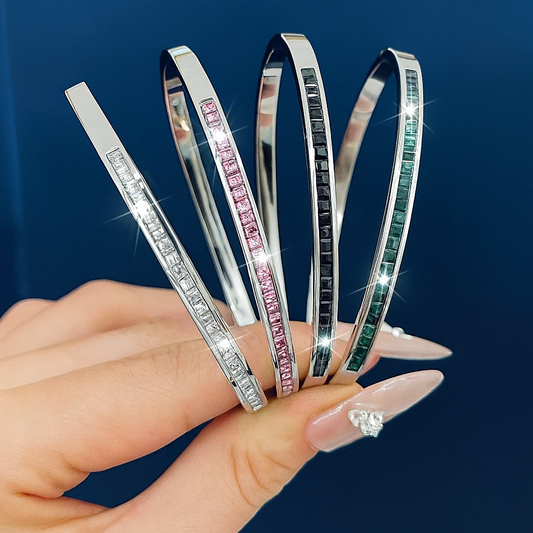 Molly Bangle Zircon Titanium Steel