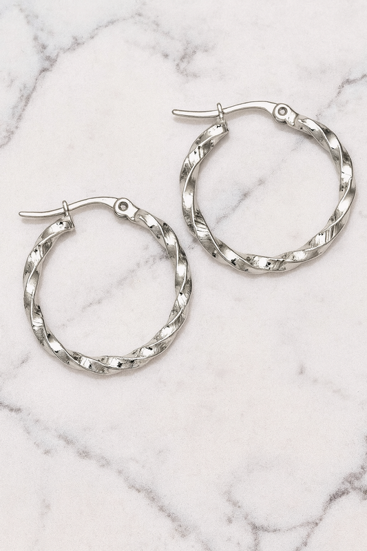 Twisted Gold PVD Hoop Earrings
