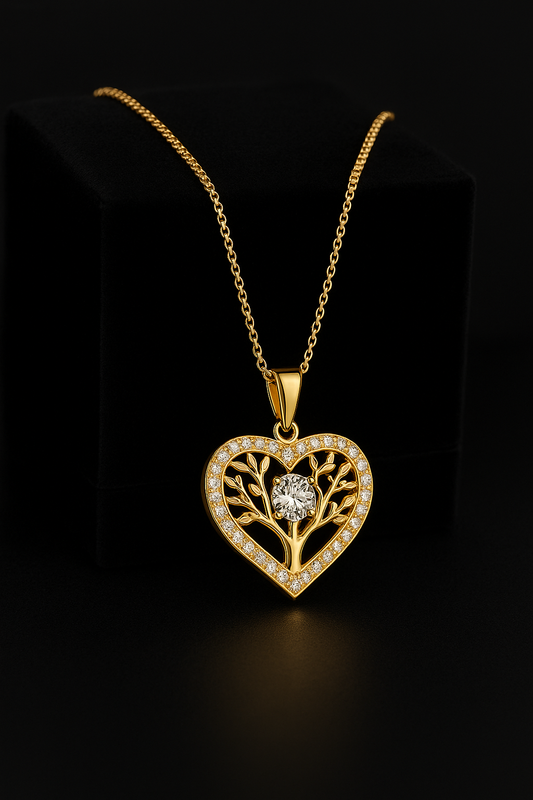 0.5ct Moissanite 925 Sterling Silver Pendant 18K Gold Plated Heart Shape Pendant Necklace