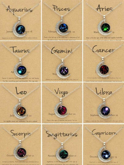 🌌 Constellation Luminous Moon Pendant Necklace Talisman