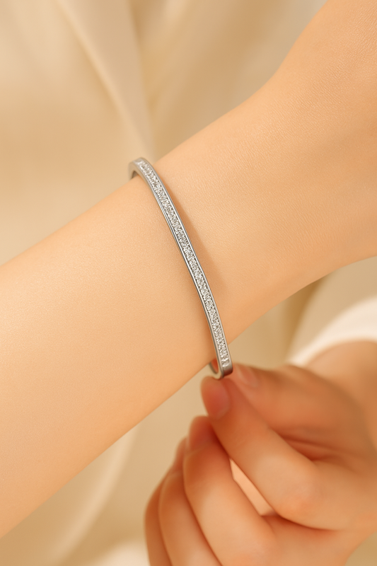 Molly Bangle Zircon Titanium Steel