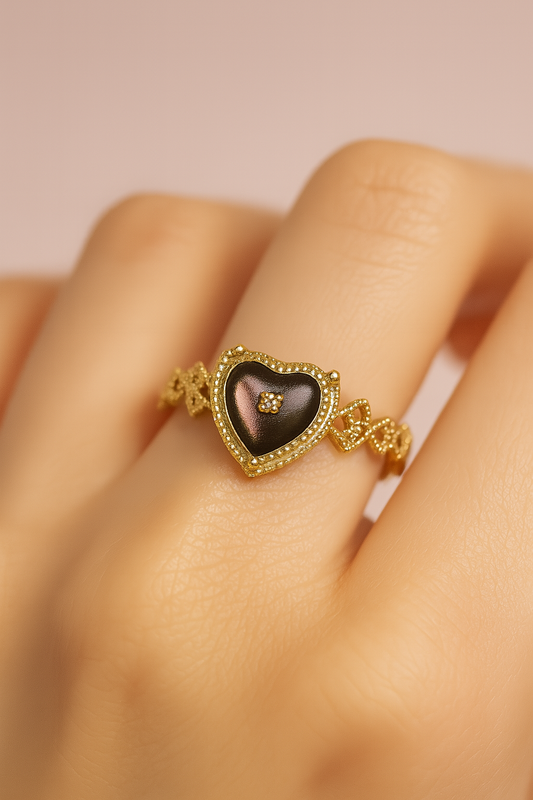 Midnight Desire Ring 925 Silver/24K Gold Plated