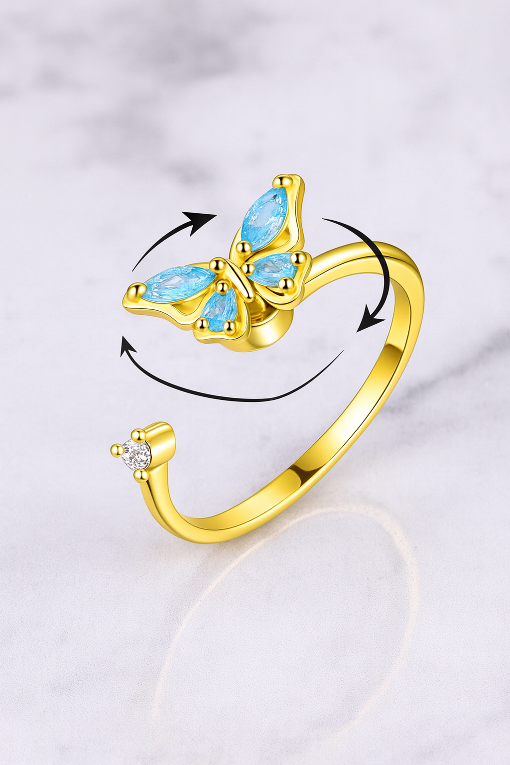 Butterfly Adjustable Fidget Ring