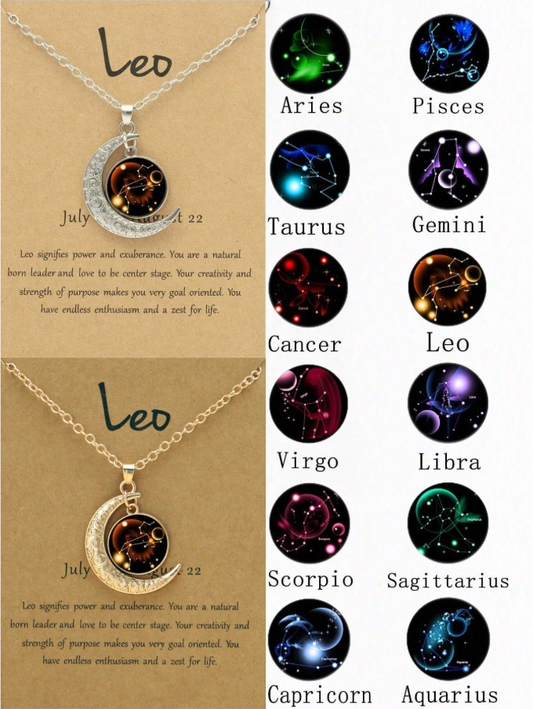 Constellation Luminous Moon Pendant Necklace Talisman