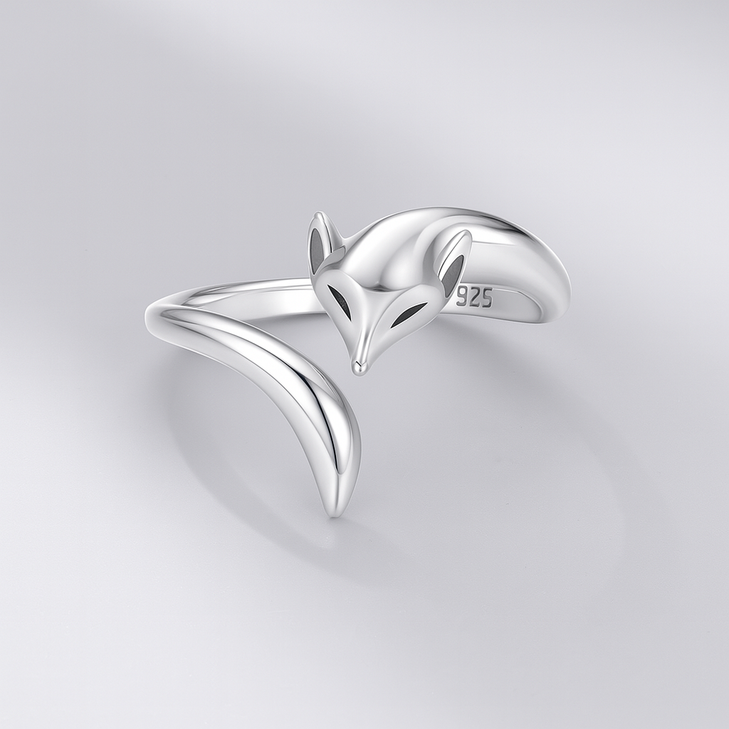 Silver Fox Adjustable Ring – 925 Sterling Silver