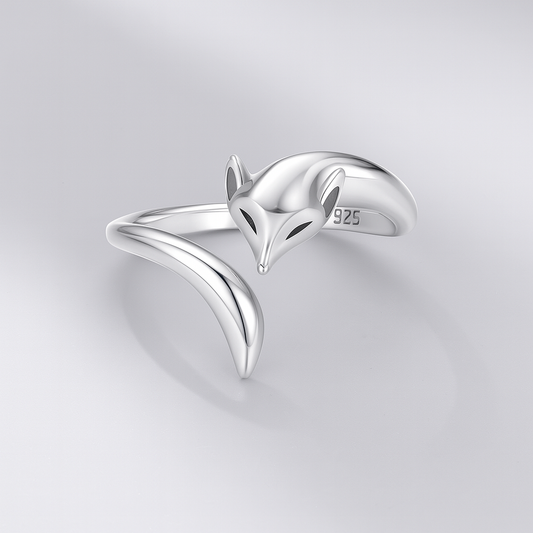 Silver Fox Adjustable Ring – 925 Sterling Silver
