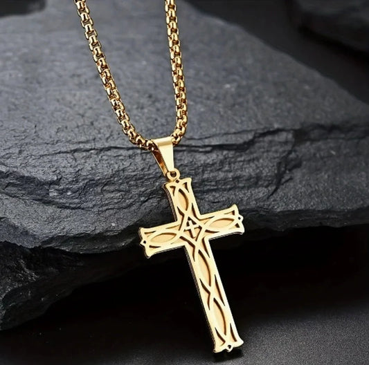 Titanium Steel Cross Pendant Necklace ✝️