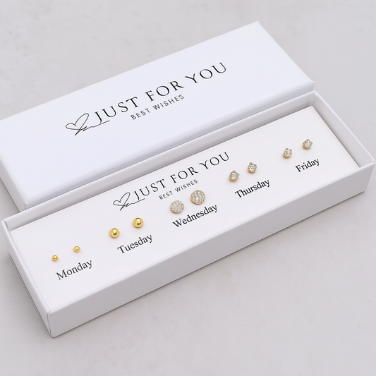 Set 925 Sterling Silver Zircon Ear Studs