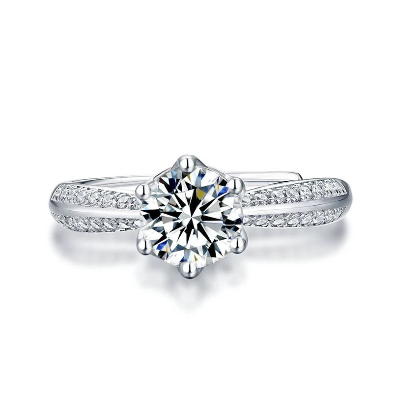 1ct Moissanite 925 Sterling Silver Wedding/Engagement Ring with light up  box and gift bag