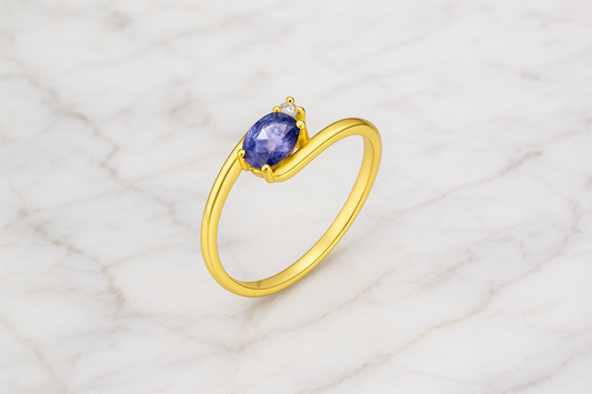 14K Gold Plated 925 Sterling Silver Zircon Oval Rings