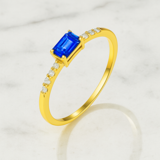 Gold Plated 925 Sterling Silver Gemstone Ring
