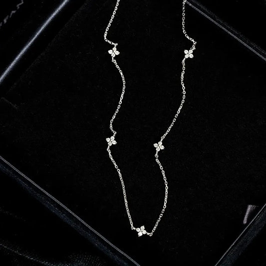 925 Sterling Silver Flower Necklace