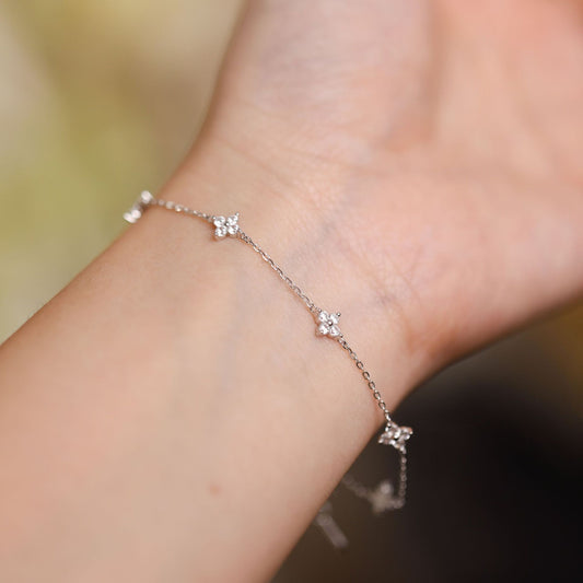925 Sterling Silver Flower Bracelets