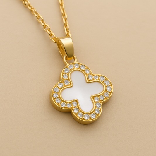 Gold / Silver Double sided Four-Leaf Clover Necklace