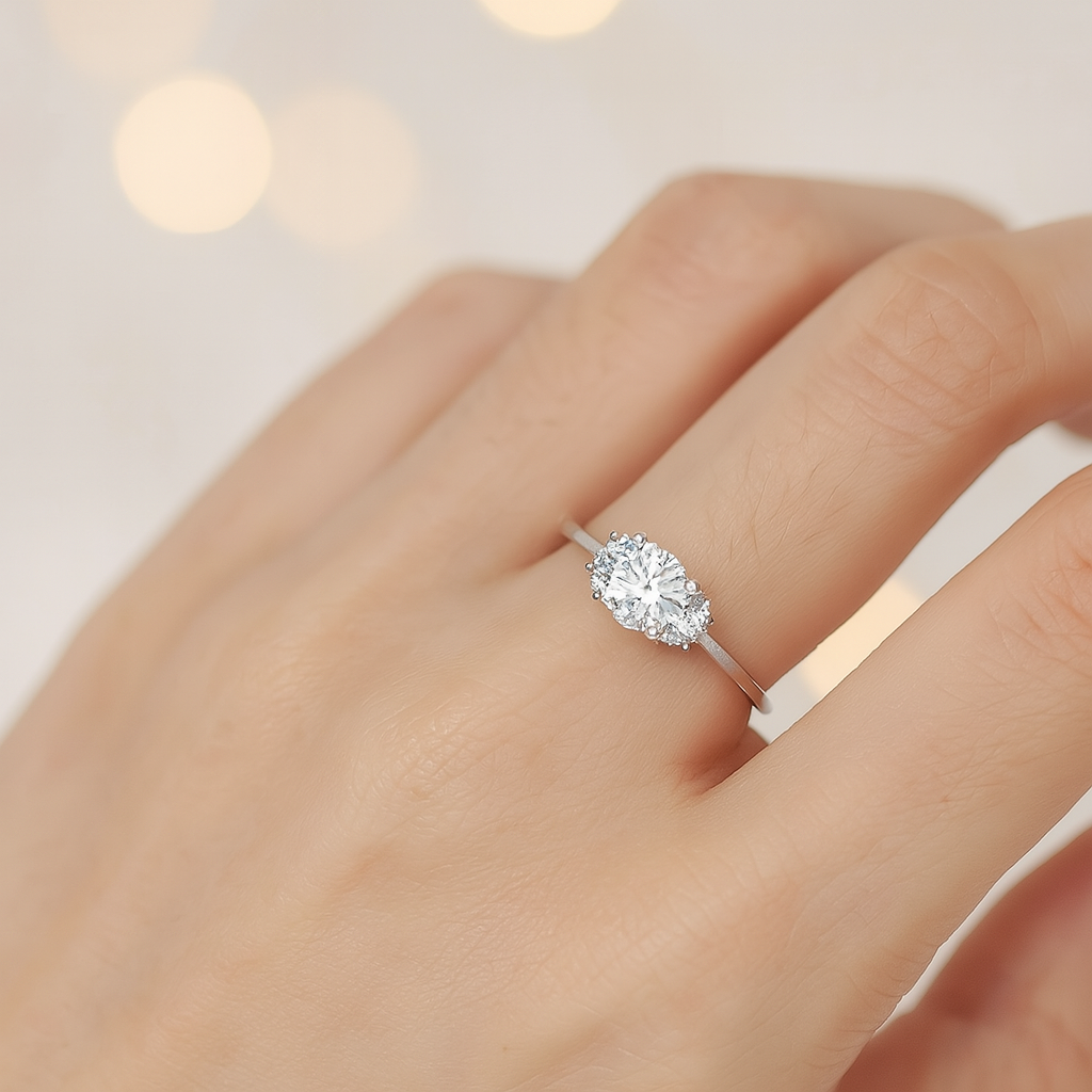 Sterling Silver Ring Small cluster cubic zirconia ring