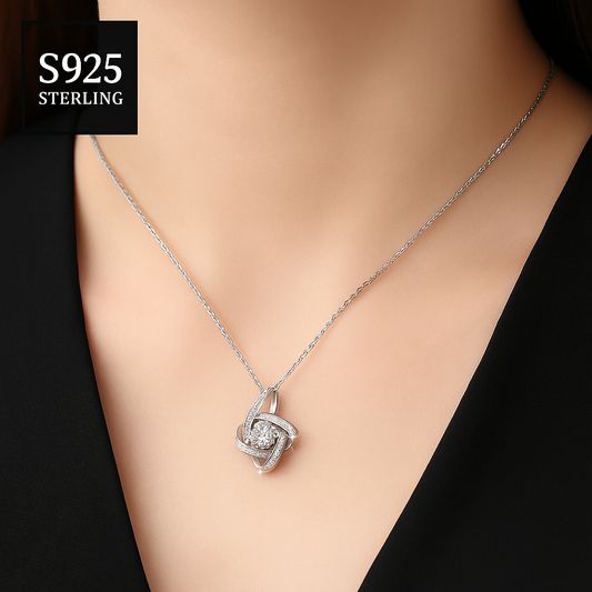 925 Silver Hypoallergenic Necklace Women's Clover Pendant