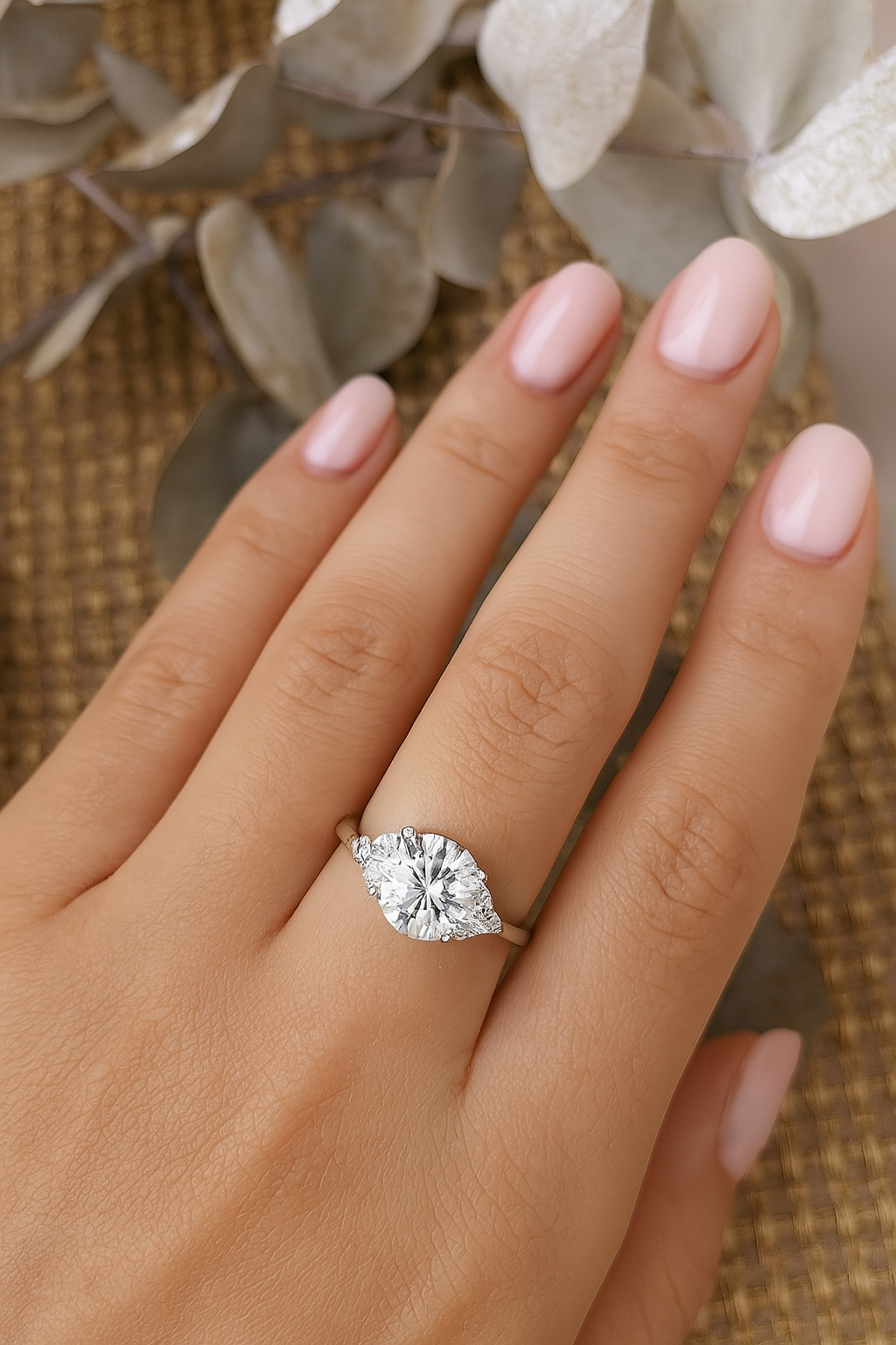 Sterling Silver Ring - Large cluster cubic zirconia ring