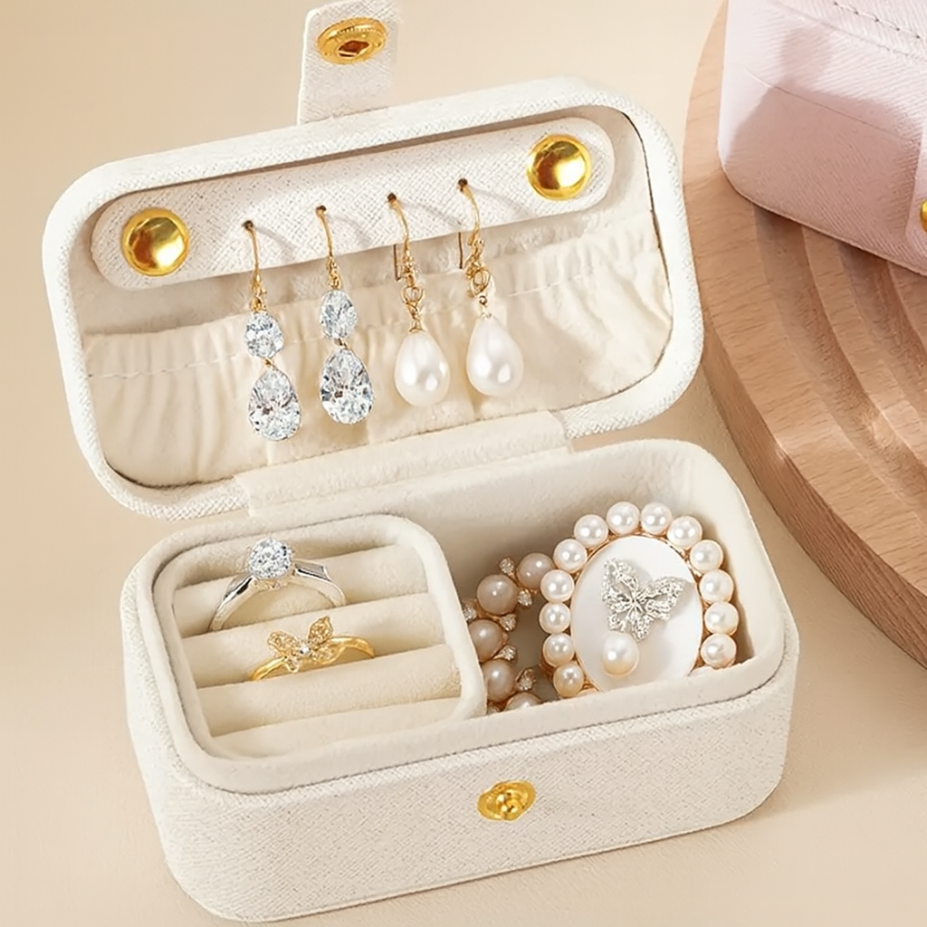 Minimalist Rectangular Travel Jewellery Box