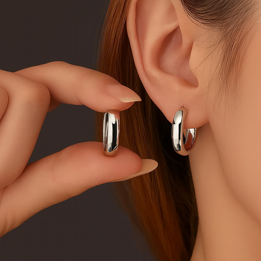 304 Stainless Steel Elegant Hoop Earrings