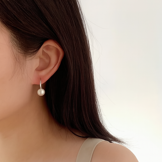 Elegant Geometric Plating Sterling Silver Pearl Earrings