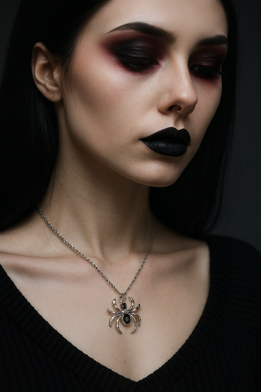 Elegant Gothic Spider Pendant Necklace
