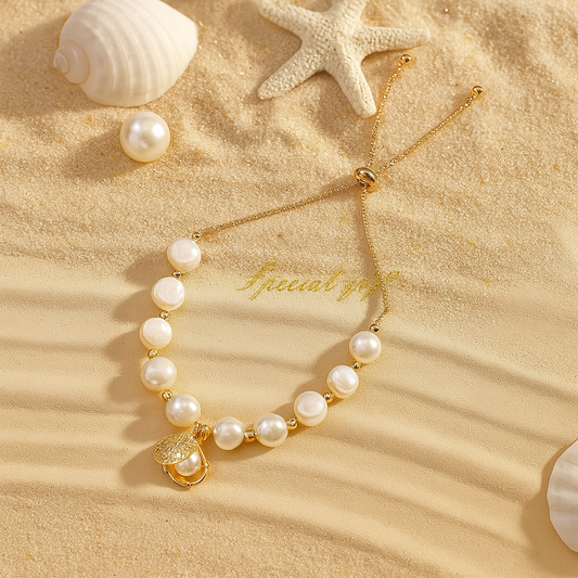 Summer Shell Copper Bracelets Opal/Fresh Water Pearl