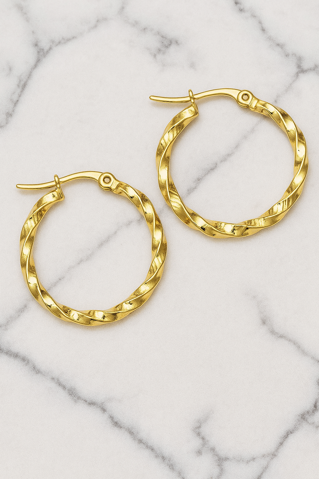 Twisted Gold PVD Hoop Earrings