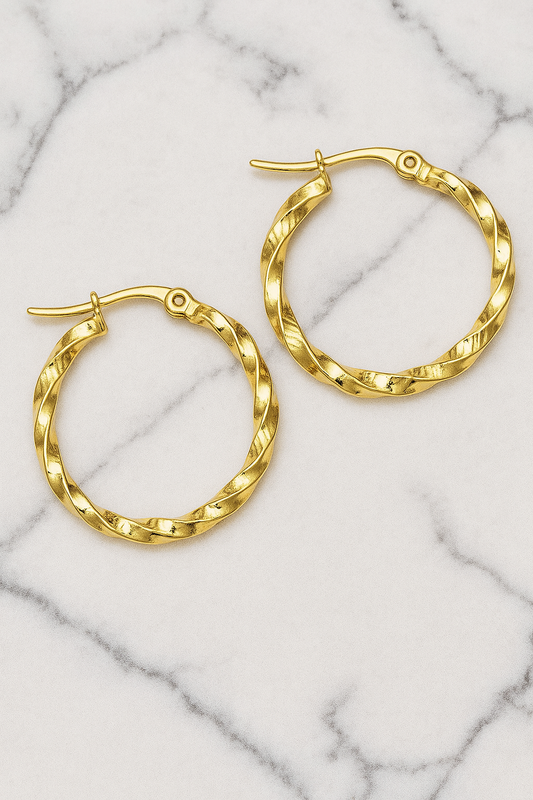 Twisted Gold PVD Hoop Earrings