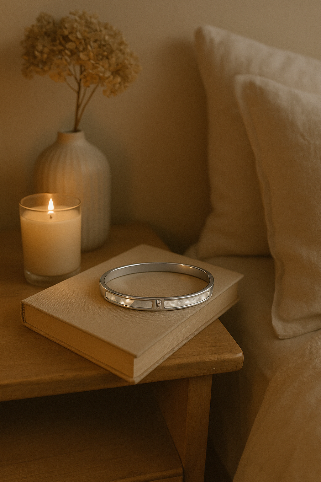 Lolah Shell Inlay Zircon Bangle